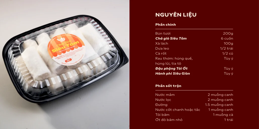 Bún Chả giò Siêu Tôm - Giòn thơm vị tôm